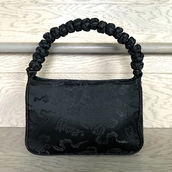 Shanghai Tang Small Silk Knots Braided Handle Handbag Purse - Picture 2 of 8